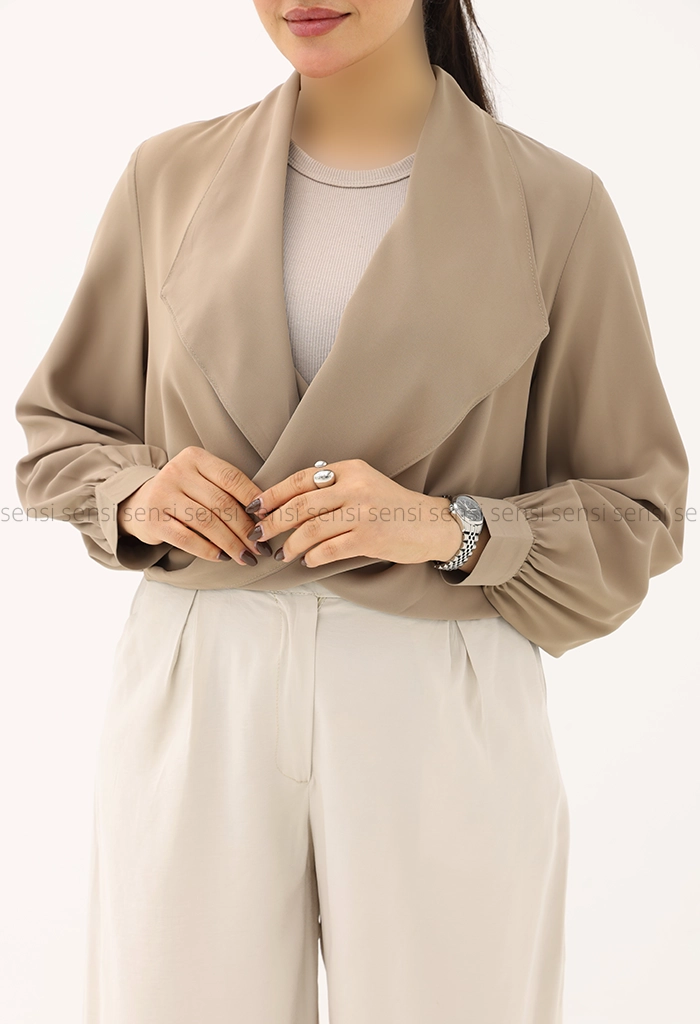 شومیزیقه شل جلو پیچ ساتن کد1005375